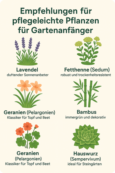 Empfehlungen für pflegeleichte Pflanzen für Gartenanfänger