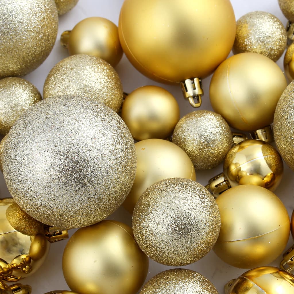 vidaXL 100-tlg. Weihnachtskugel-Set 3/4/6 cm Golden