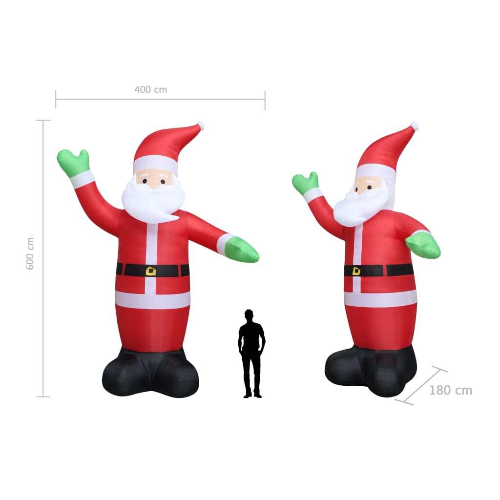 Aufblasbarer Weihnachtsmann LED IP20 600 cm XXL