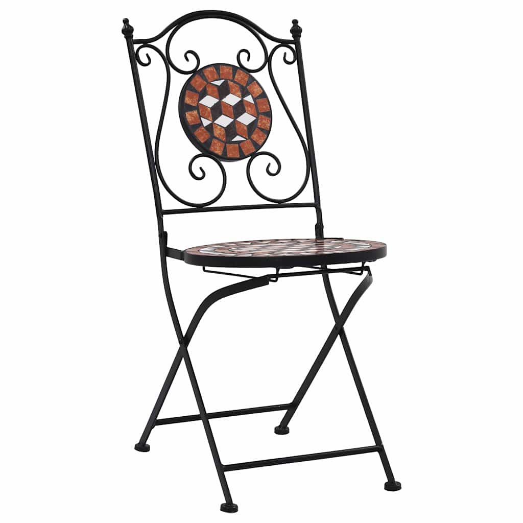 vidaXL Bistrostühle Mosaik 2 Stk. Keramik Braun