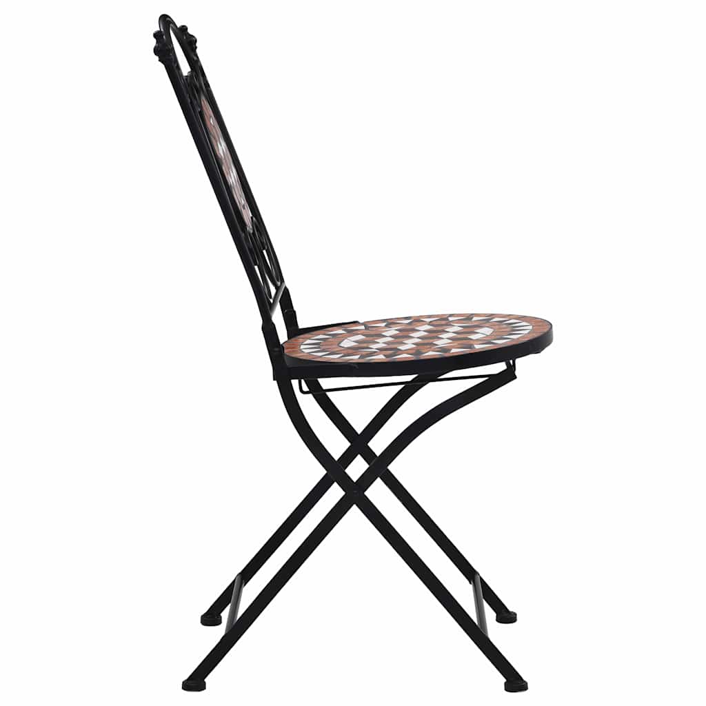 vidaXL Bistrostühle Mosaik 2 Stk. Keramik Braun