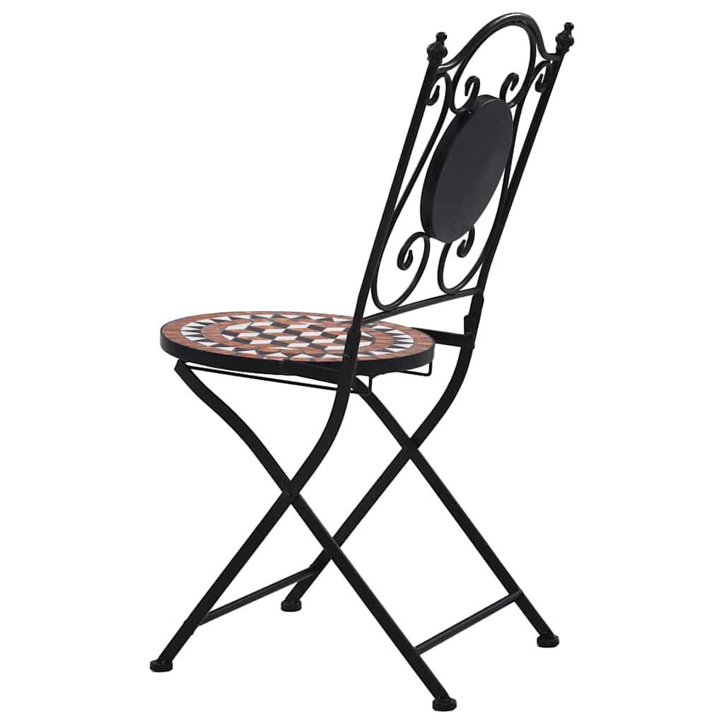 vidaXL Bistrostühle Mosaik 2 Stk. Keramik Braun