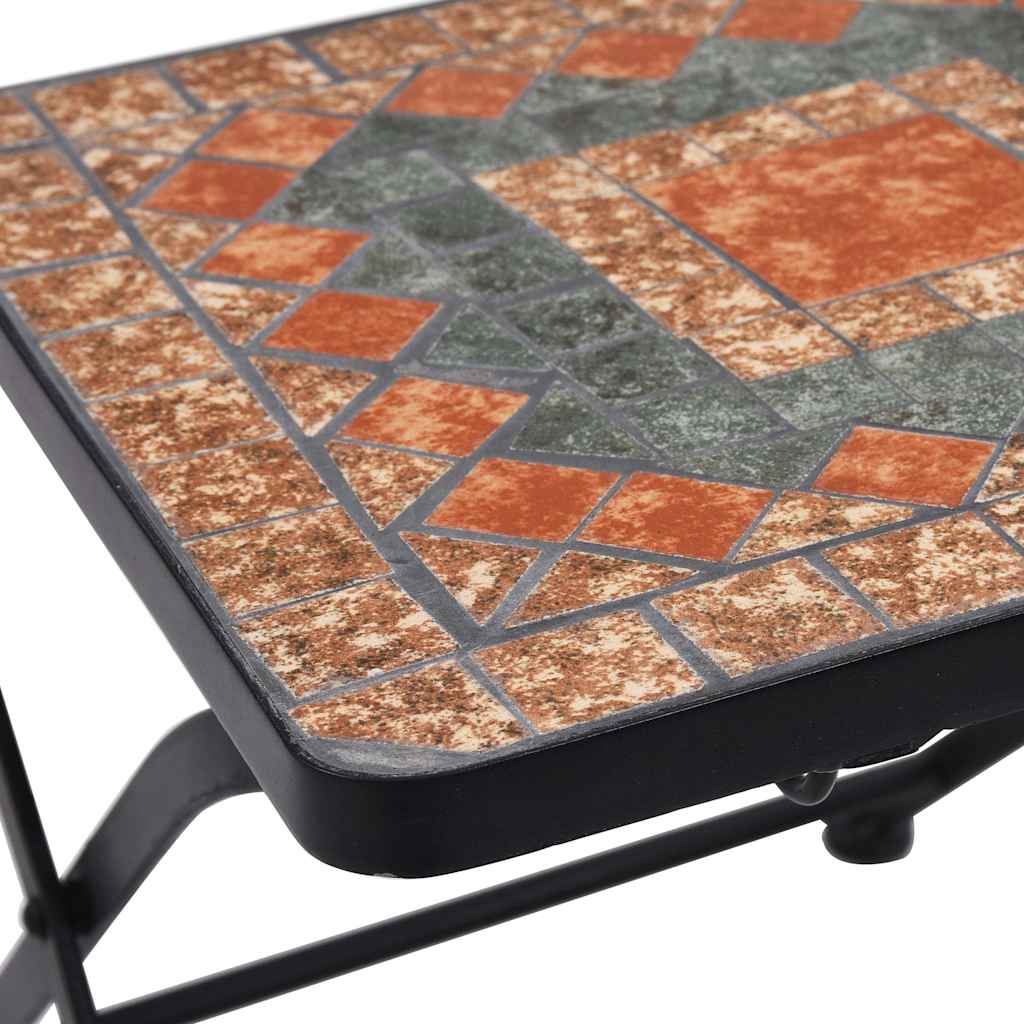 vidaXL Mosaik-Bistrostühle 2 Stk. Orange / Grau