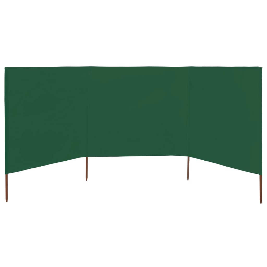 vidaXL 3-teiliges Windschutzgewebe 400 x 80 cm Grün