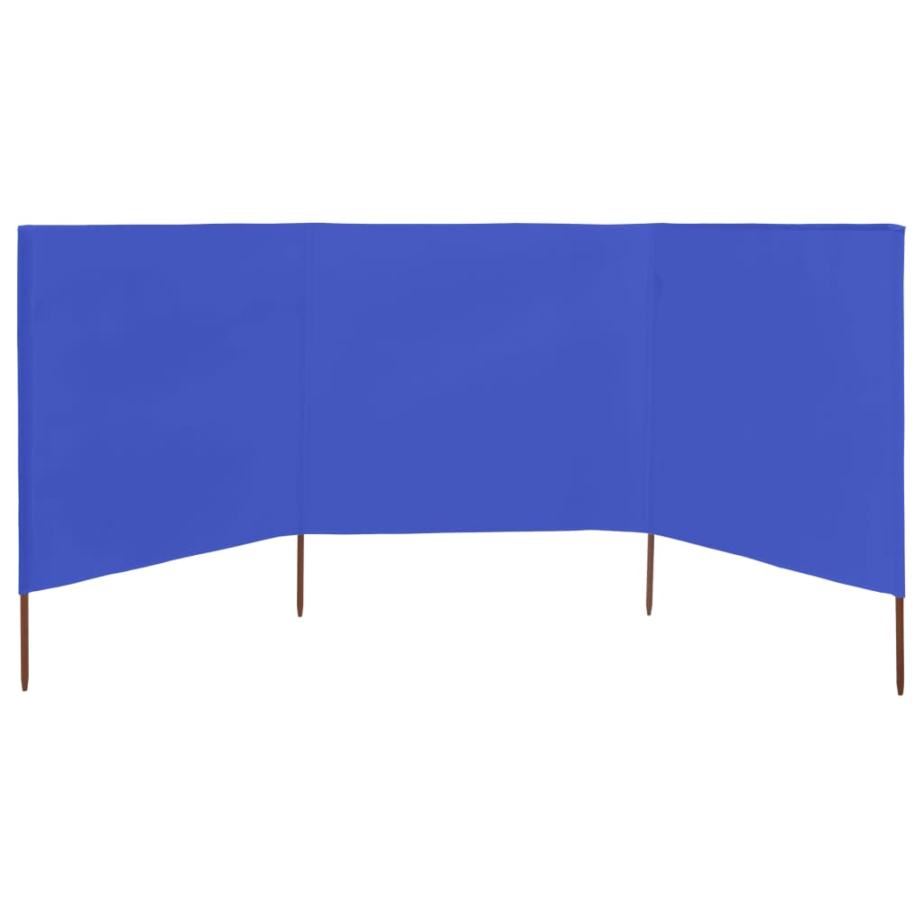 vidaXL 3-teiliges Windschutzgewebe 400 x 120 cm Azurblau