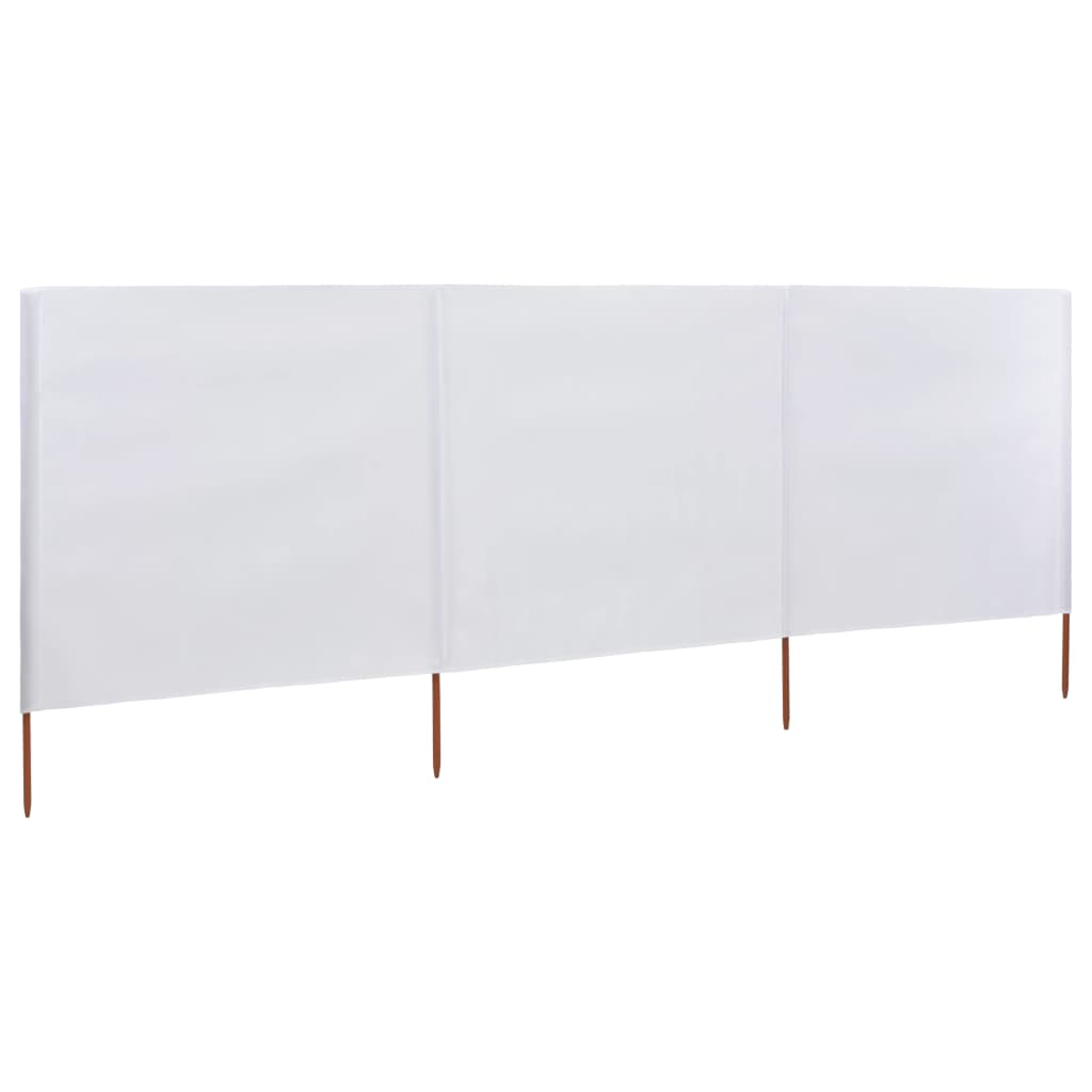 vidaXL 3-teiliges Windschutzgewebe 400 x 160 cm Sandweiß