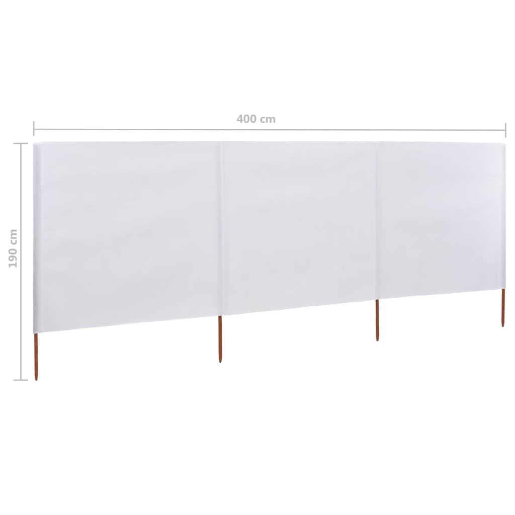 vidaXL 3-teiliges Windschutzgewebe 400 x 160 cm Sandweiß