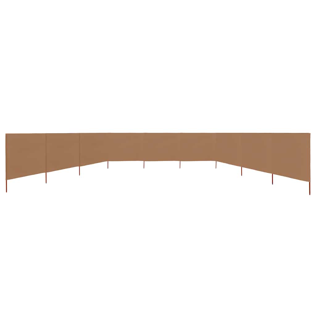vidaXL 9-teiliges Windschutzgewebe 1200 x 120 cm Taupe