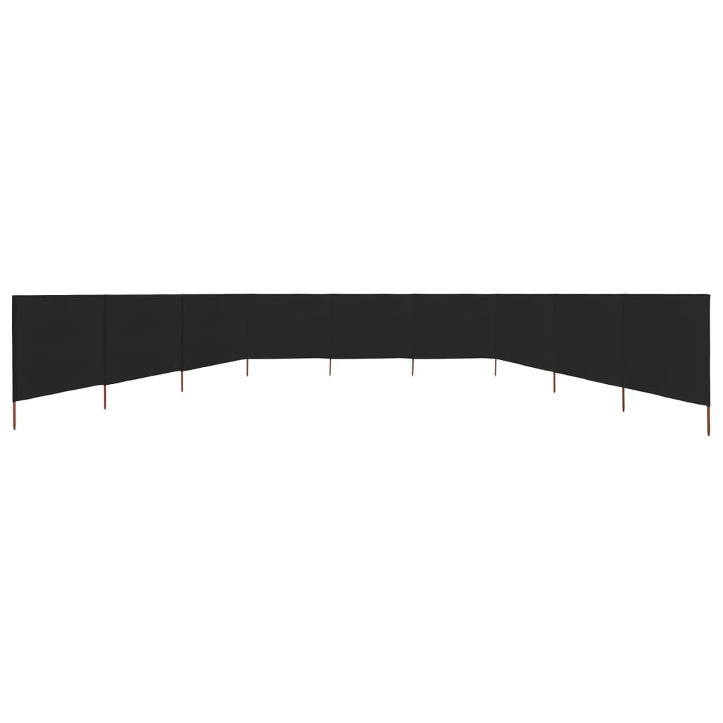 vidaXL 9-teiliges Windschutzgewebe 1200 x 160 cm Schwarz