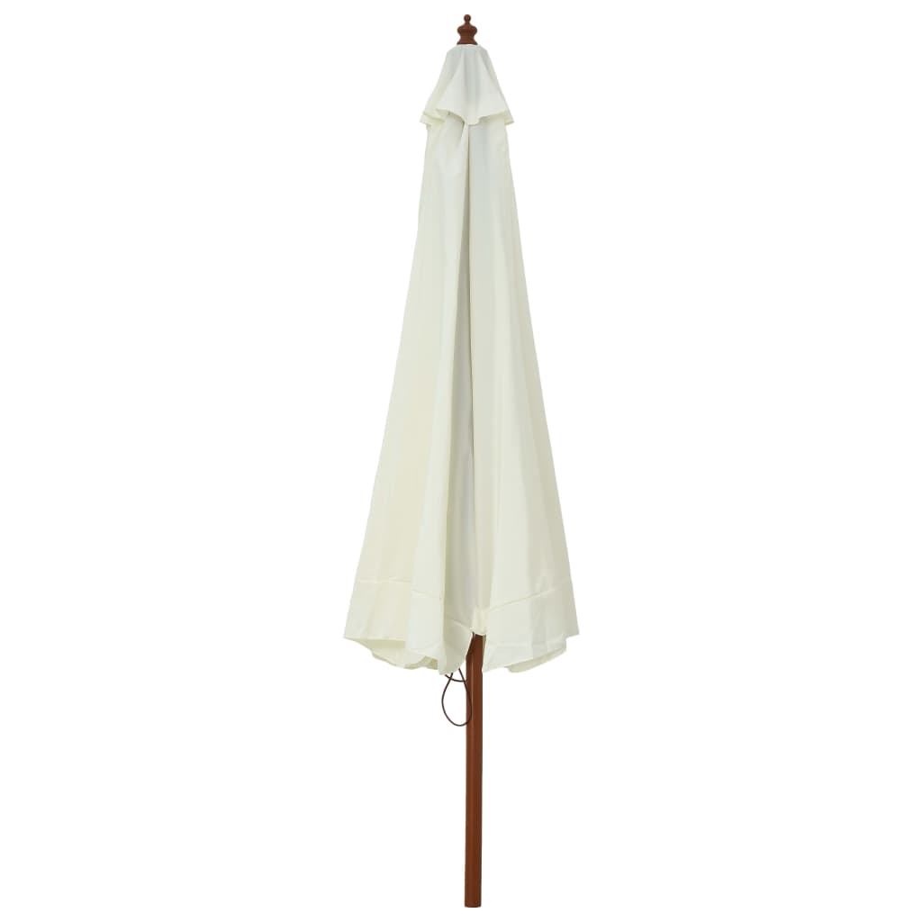 vidaXL Sonnenschirm mit Holzmast 330 cm Sandweiß