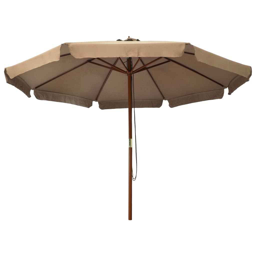 vidaXL Sonnenschirm mit Holzmast 330 cm Taupe