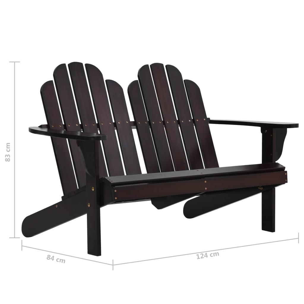 vidaXL Adirondack-Doppelstuhl Holz Braun