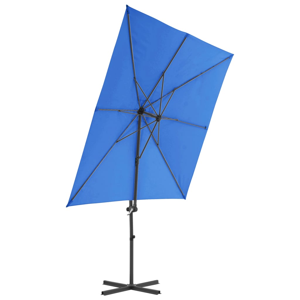 vidaXL Ampelschirm mit Stahl-Mast 250x250 cm Azurblau