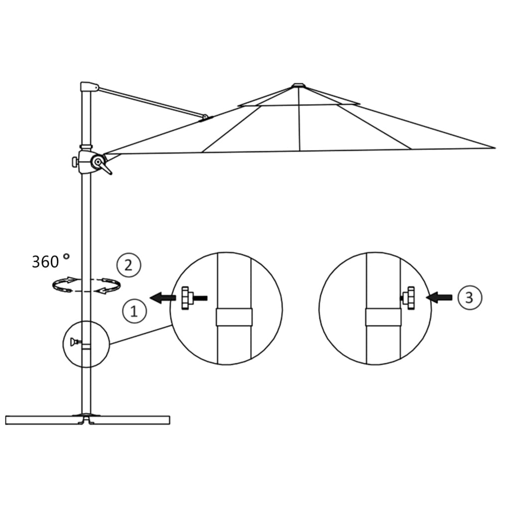 vidaXL Ampelschirm mit Stahl-Mast 250x250 cm Azurblau