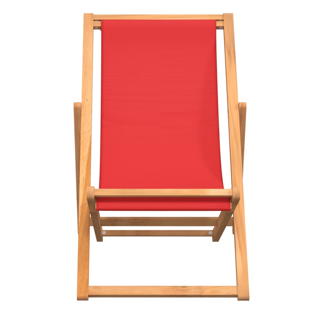 vidaXL Strandstuhl Klappbar Massivholz Teak Rot