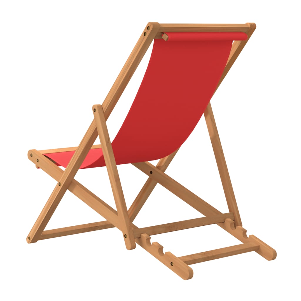 vidaXL Strandstuhl Klappbar Massivholz Teak Rot