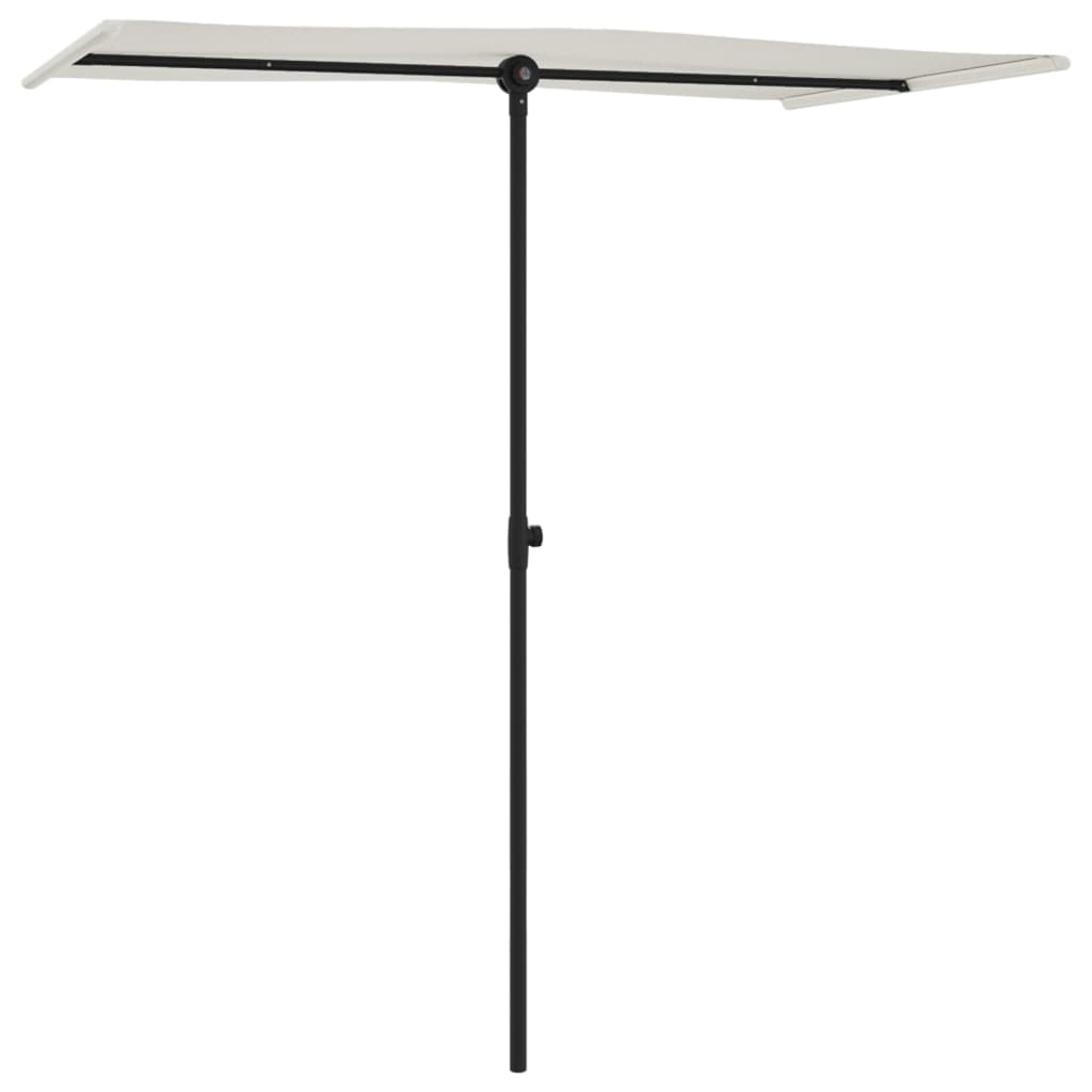 vidaXL Sonnenschirm mit Aluminium-Mast 180x110 cm Sandweiß