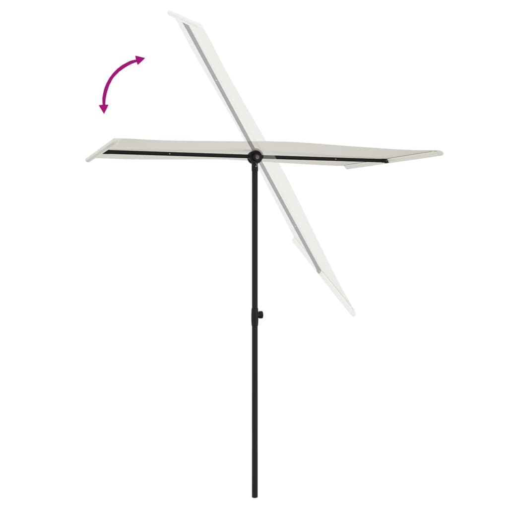 vidaXL Sonnenschirm mit Aluminium-Mast 180x110 cm Sandweiß