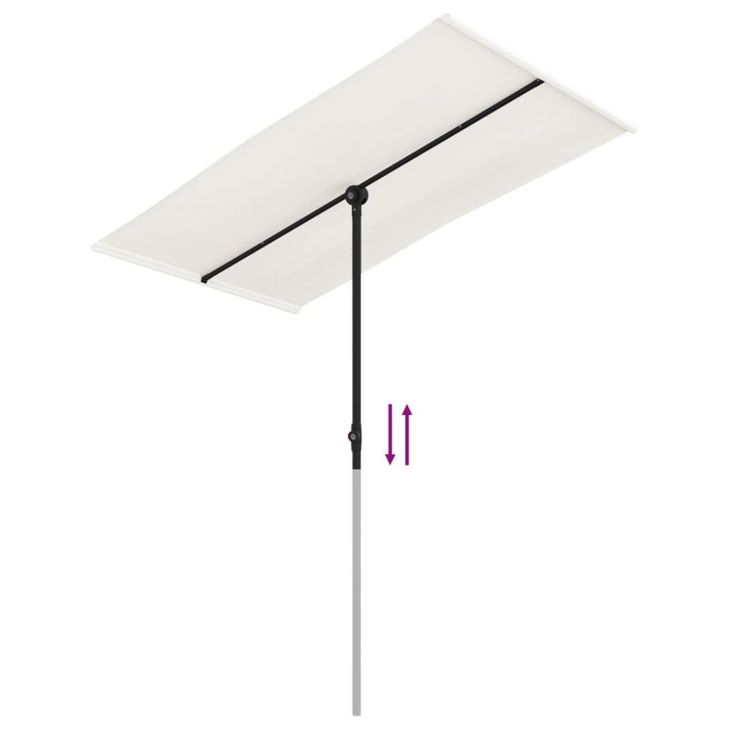 vidaXL Sonnenschirm mit Aluminium-Mast 180x110 cm Sandweiß