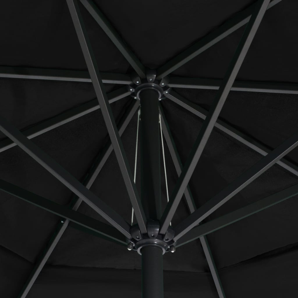 vidaXL Sonnenschirm mit Aluminium-Mast 500 cm Schwarz