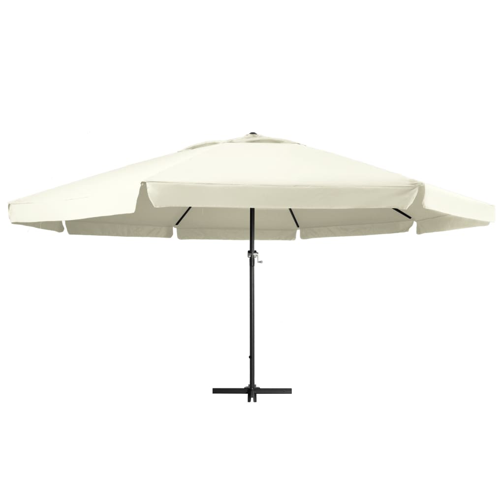 vidaXL Sonnenschirm mit Aluminium-Mast 600 cm Sandweiß