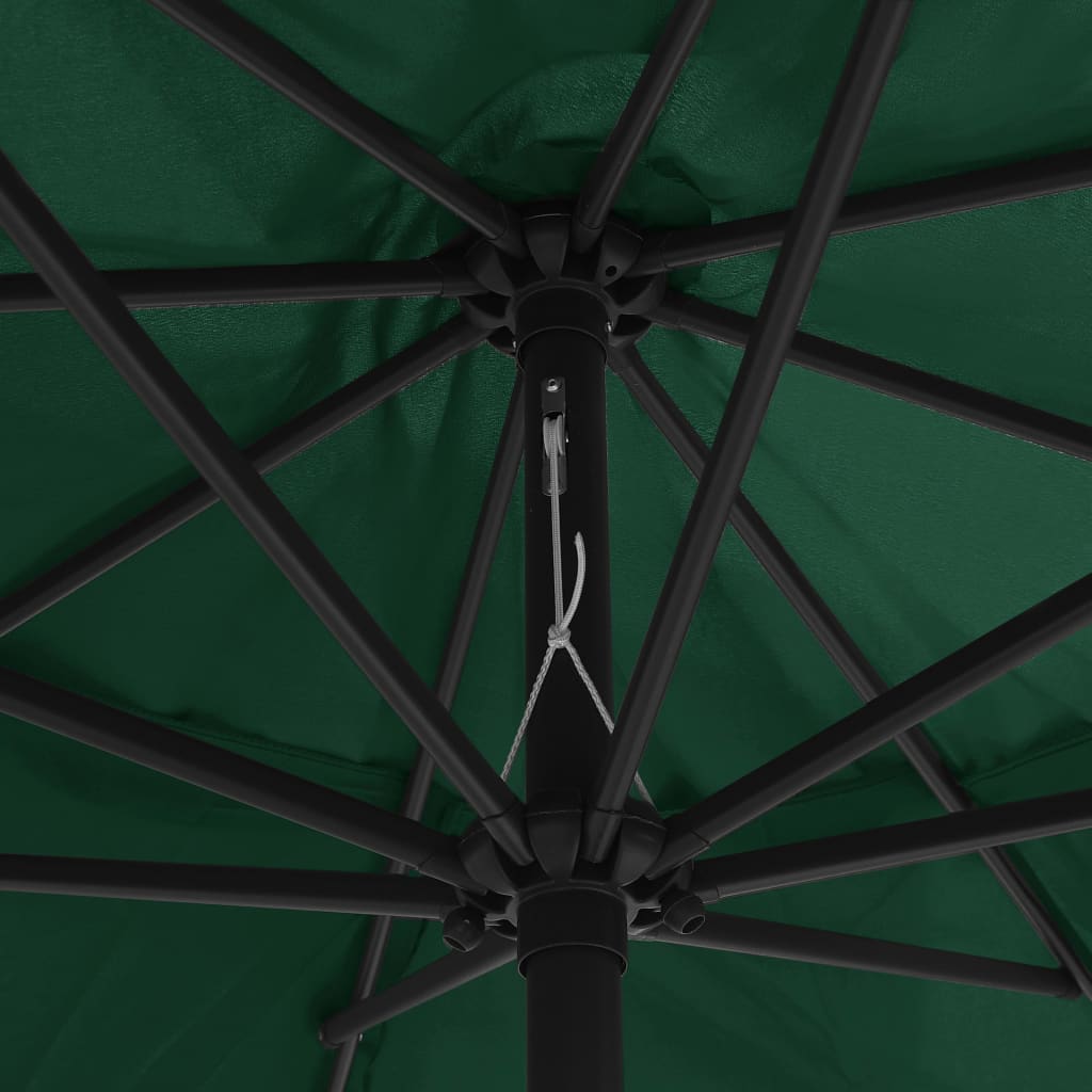vidaXL Sonnenschirm mit Metall-Mast 390 cm Grün