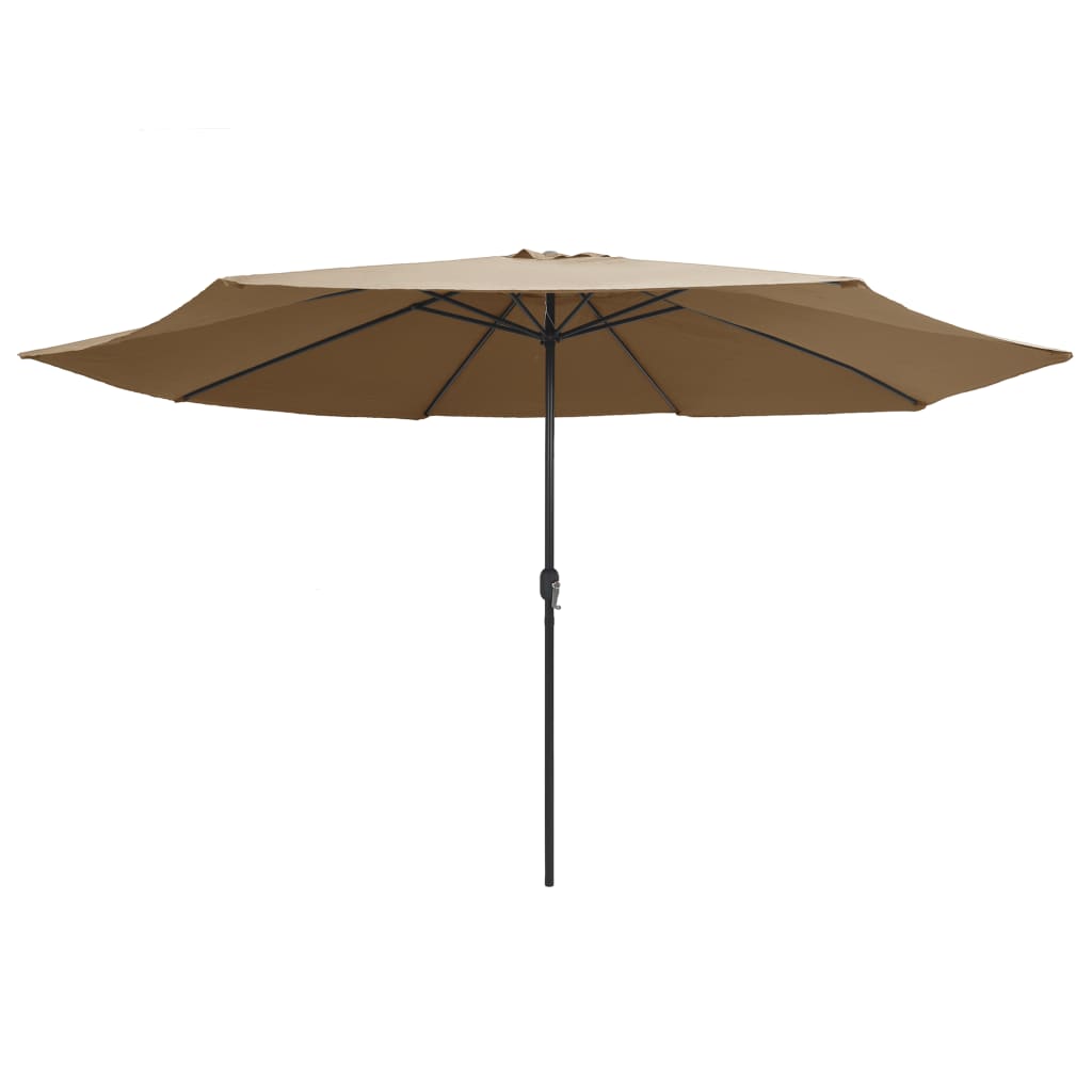 vidaXL Sonnenschirm mit Metall-Mast 390 cm Taupe