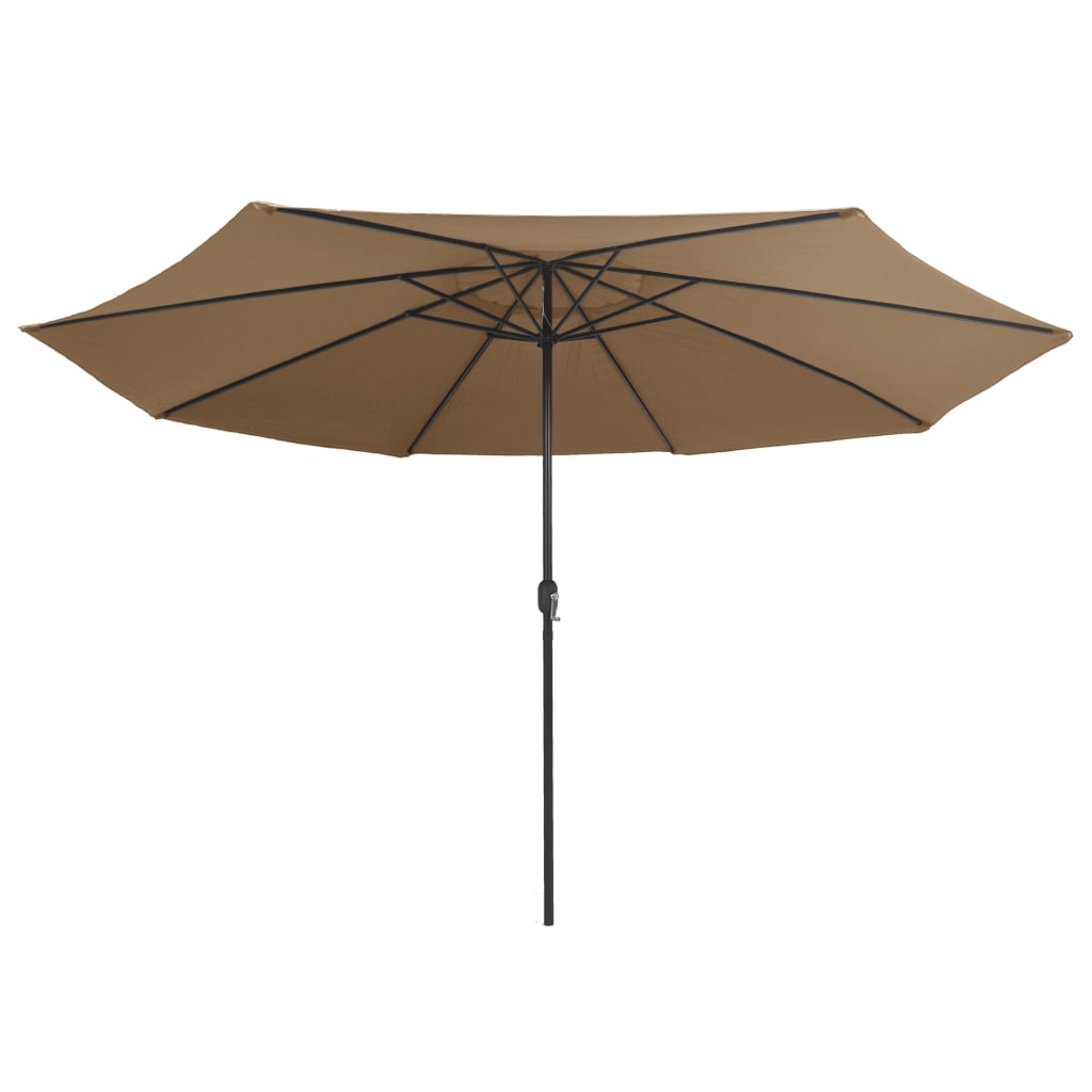 vidaXL Sonnenschirm mit Metall-Mast 390 cm Taupe