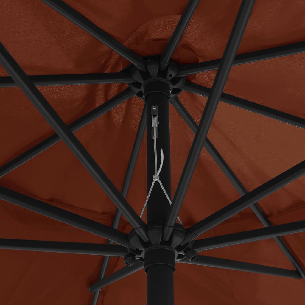 vidaXL Sonnenschirm mit Metall-Mast 390 cm Terrakotta