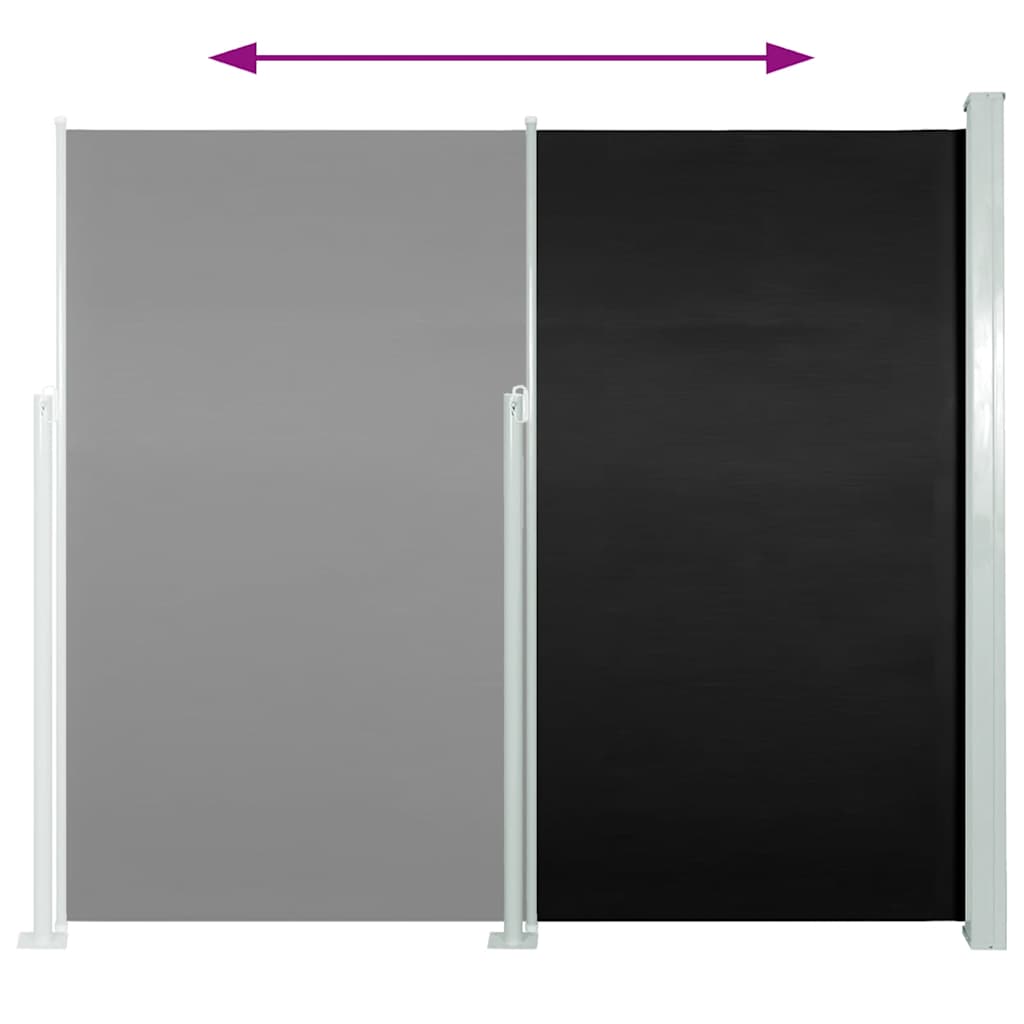 vidaXL Ausziehbare Seitenmarkise 140×500 cm Schwarz