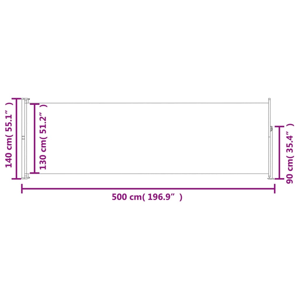 vidaXL Ausziehbare Seitenmarkise 140×500 cm Rot