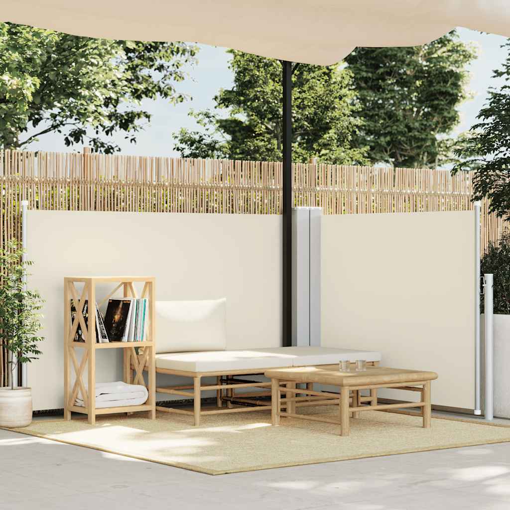 vidaXL Ausziehbare Seitenmarkise Cremeweiß 100 x 600 cm