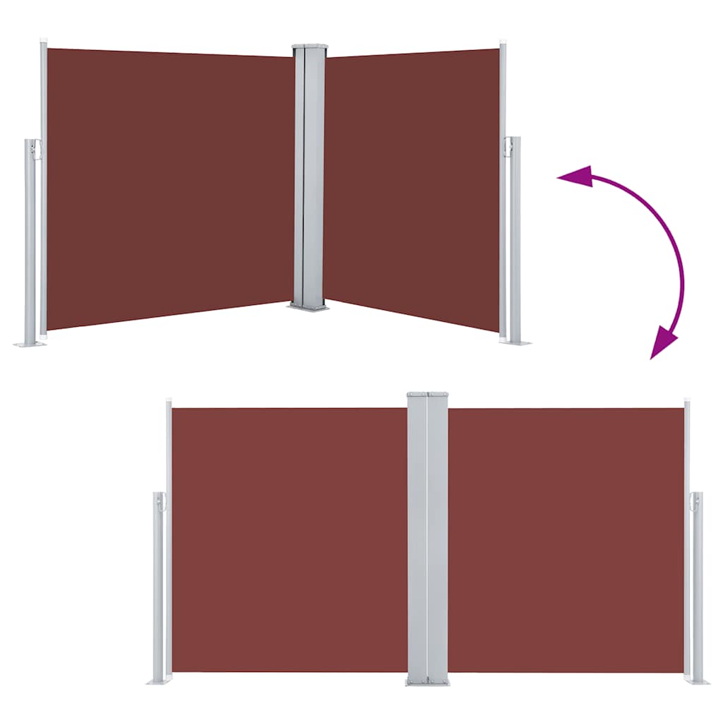 vidaXL Ausziehbare Seitenmarkise Braun 120 x 600 cm