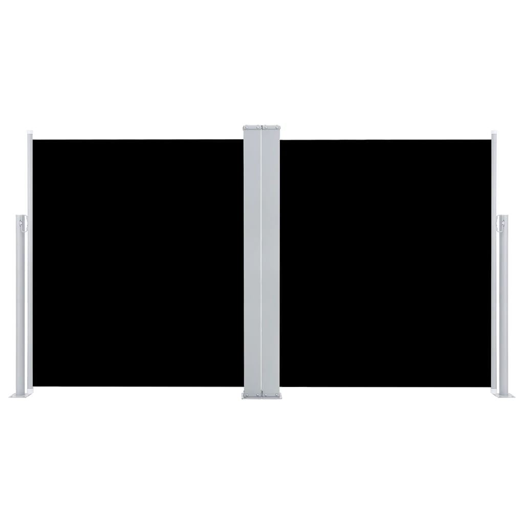 vidaXL Ausziehbare Seitenmarkise Schwarz 140 x 600 cm