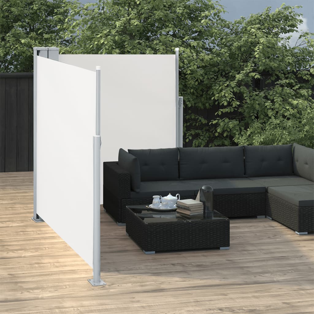 vidaXL Ausziehbare Seitenmarkise Creme 140 x 600 cm