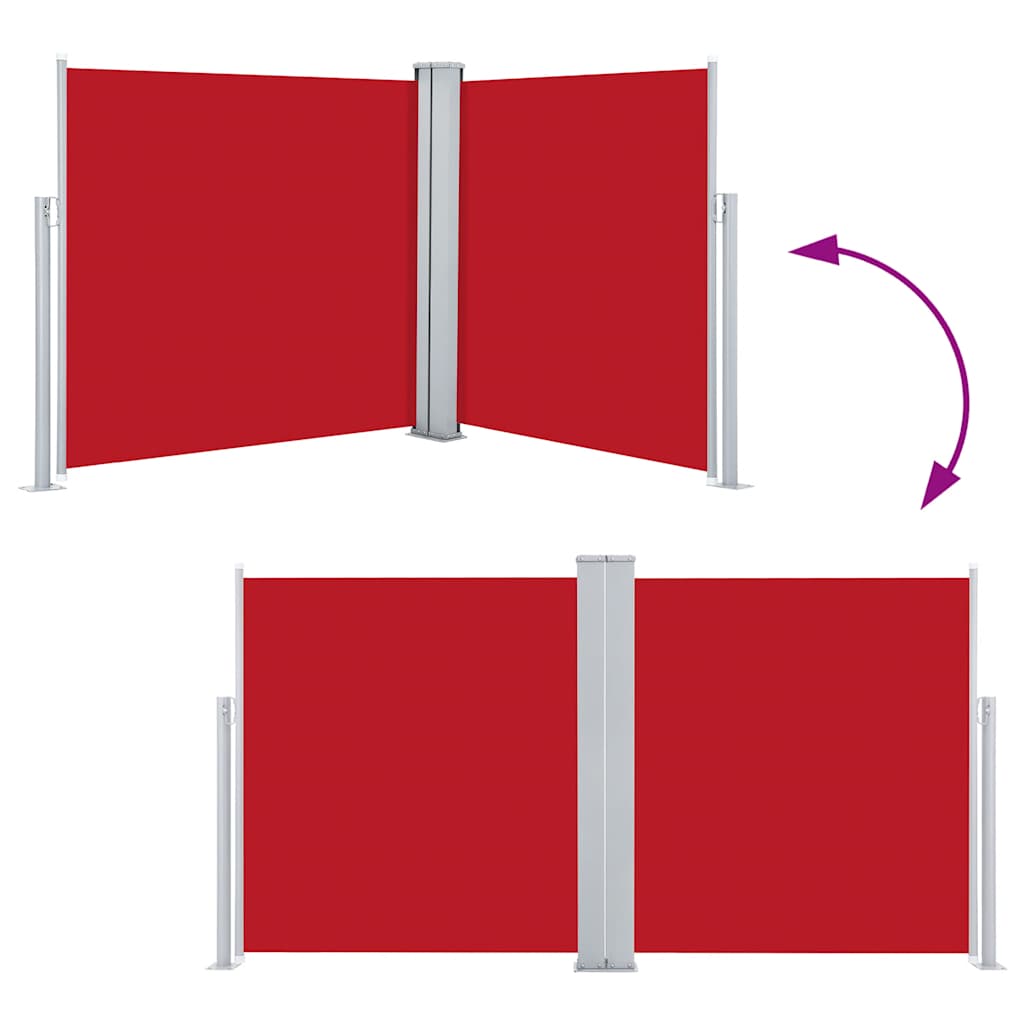 vidaXL Ausziehbare Seitenmarkise Rot 140 x 600 cm