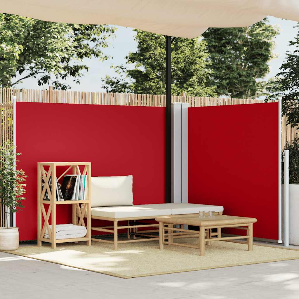 vidaXL Ausziehbare Seitenmarkise Rot 140 x 600 cm