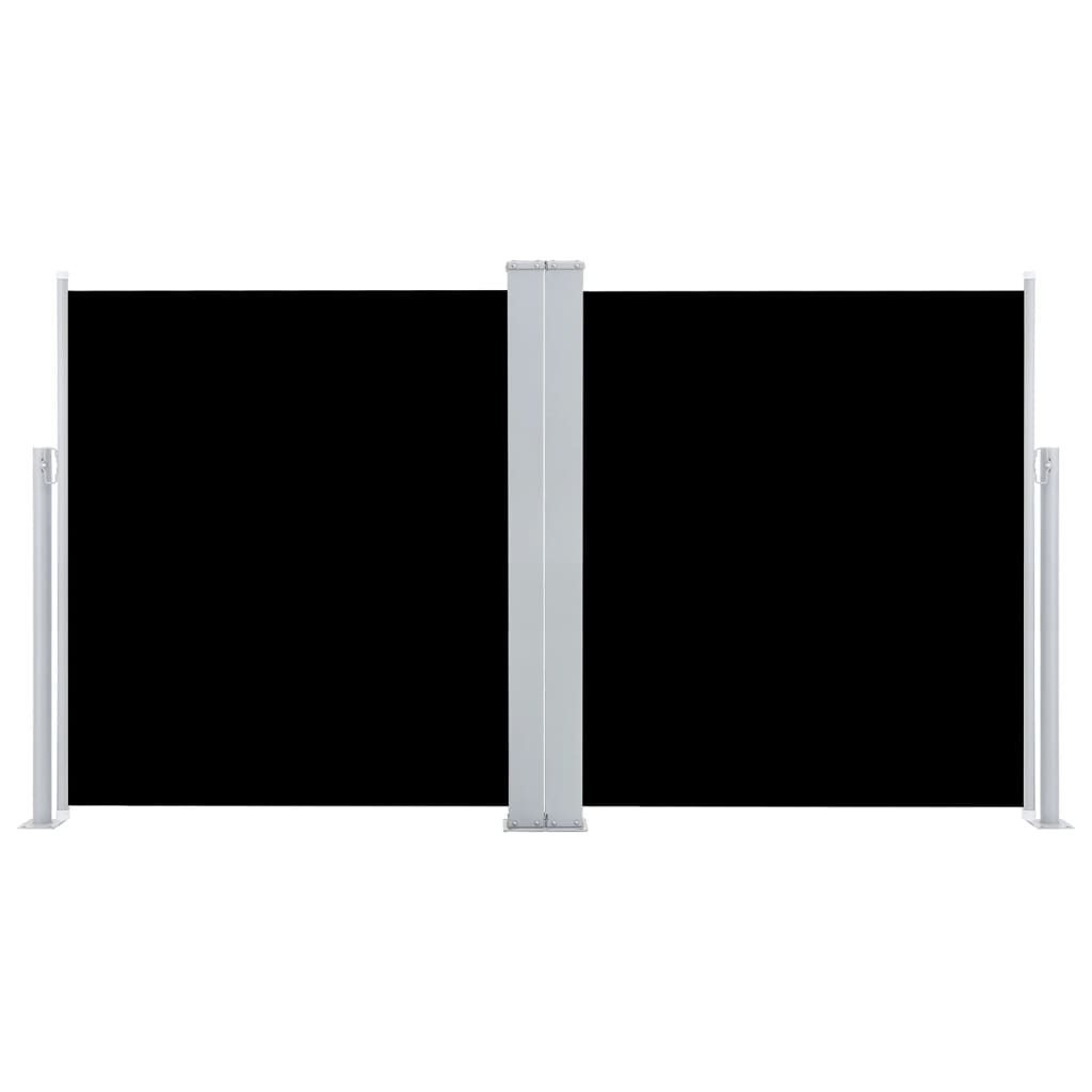 vidaXL Ausziehbare Seitenmarkise Doppelt 170 x 600 cm Schwarz
