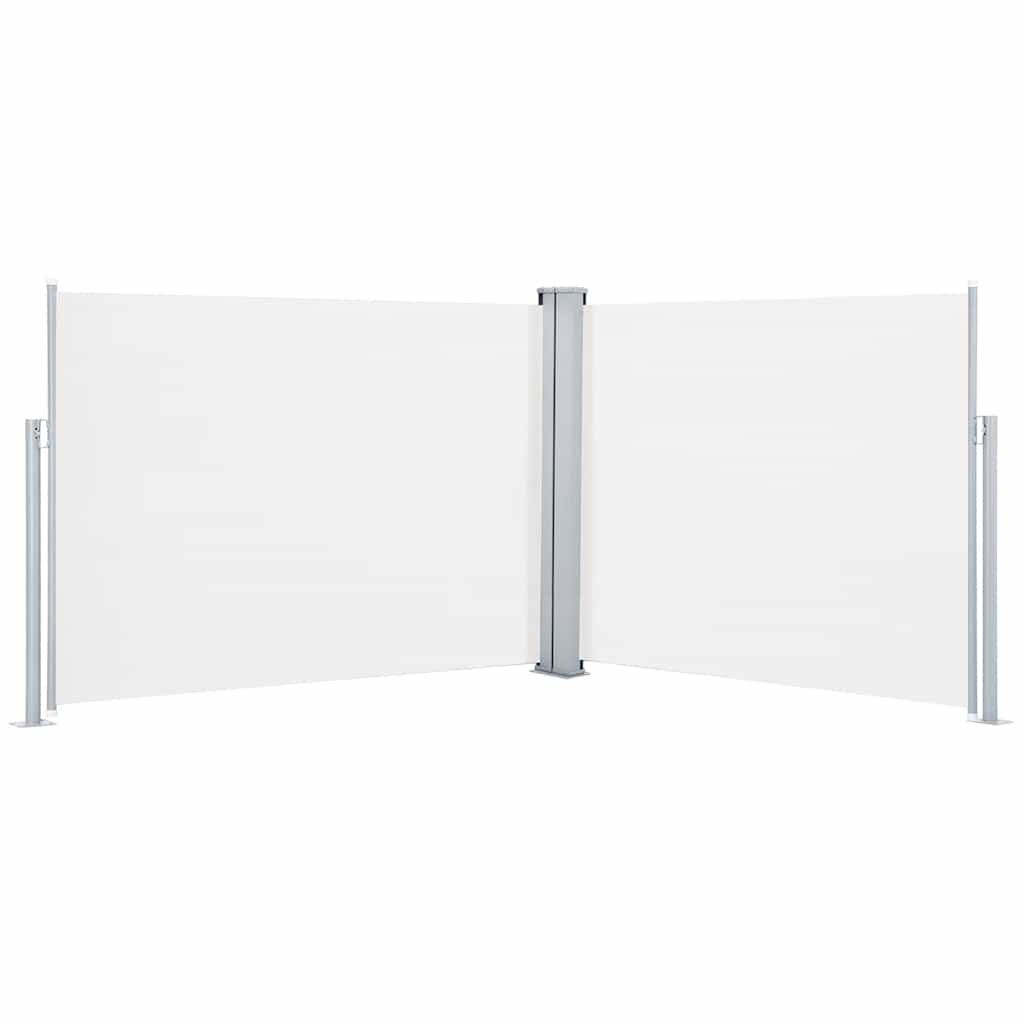 vidaXL Ausziehbare Seitenmarkise Creme 140 x 1000 cm