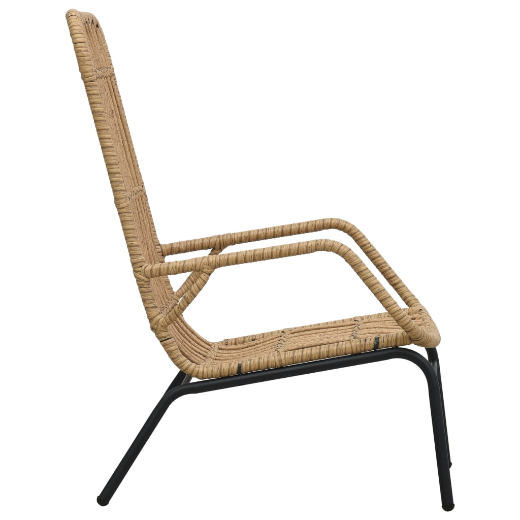 vidaXL Gartenstuhl Poly Rattan Hellbraun