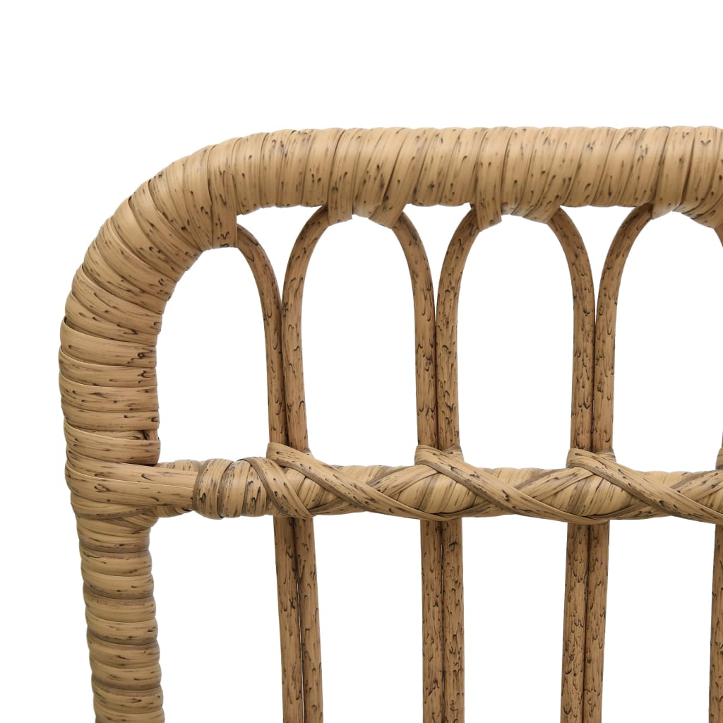 vidaXL Gartenstuhl Poly Rattan Hellbraun