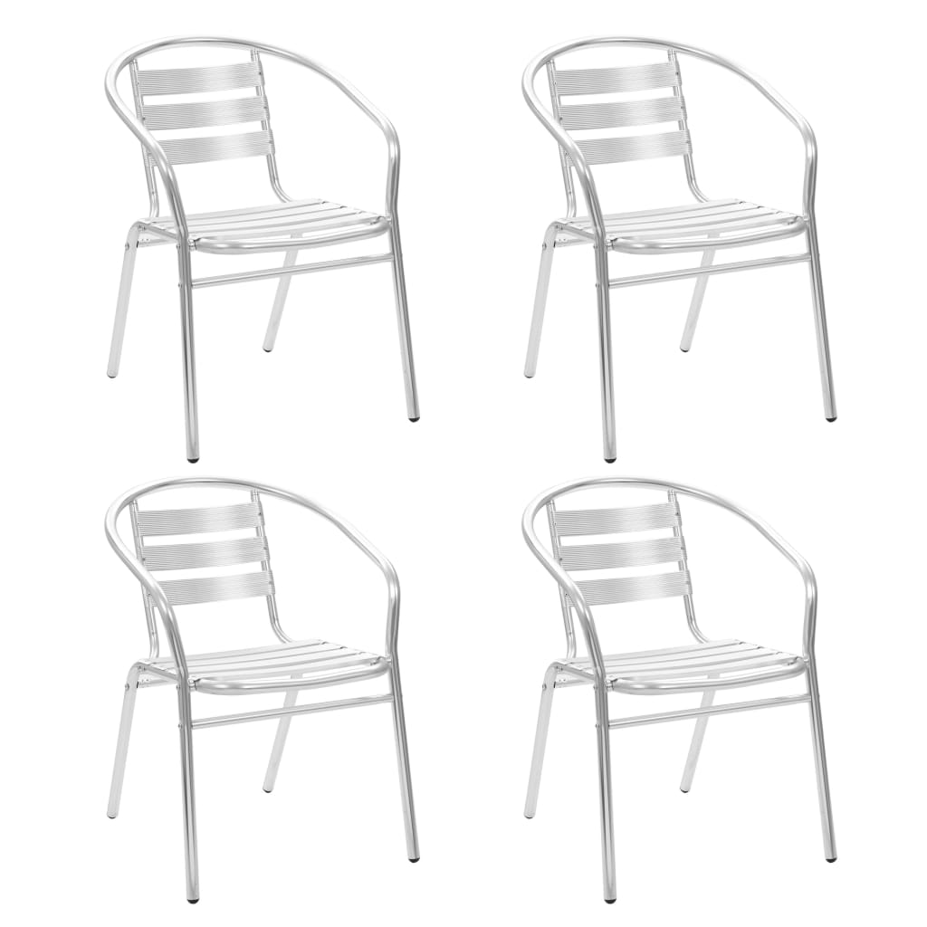 vidaXL Stapelbare Gartenstühle 4 Stk. Aluminium