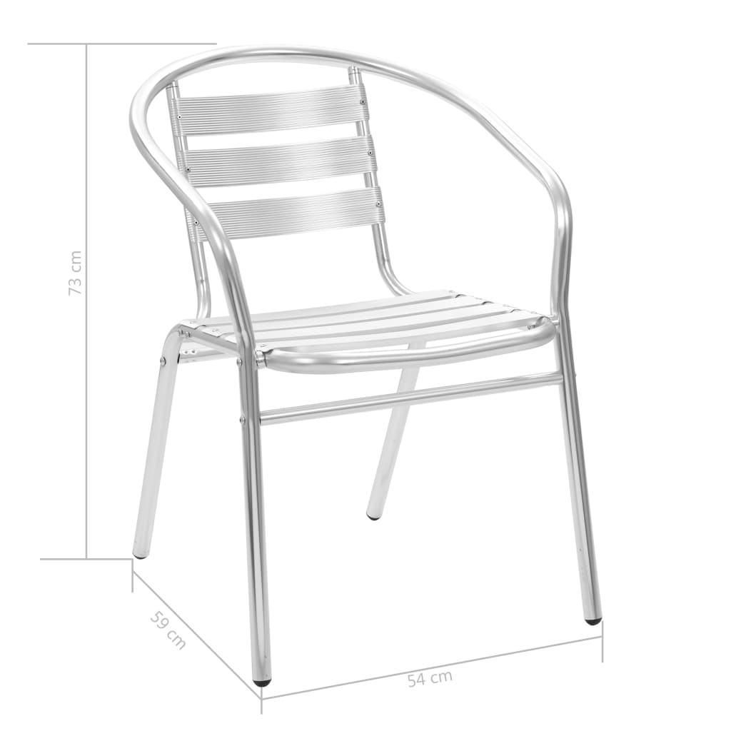 vidaXL Stapelbare Gartenstühle 4 Stk. Aluminium
