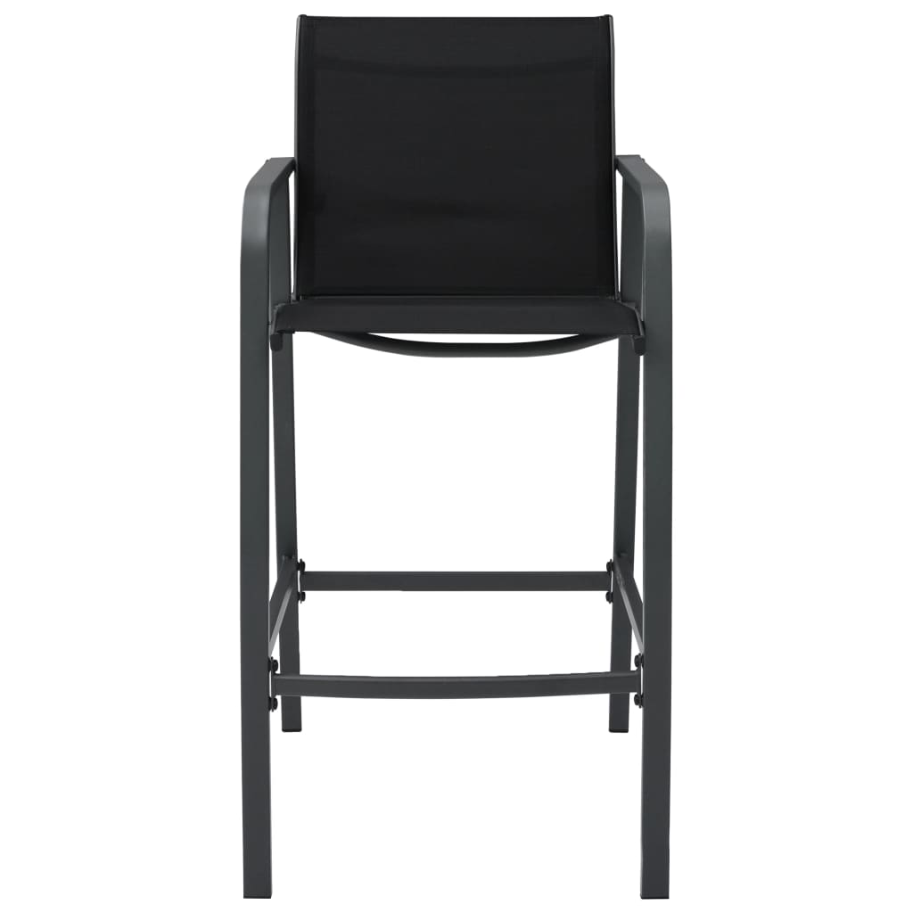 vidaXL Garten-Barstühle 2 Stk. Schwarz Textilene