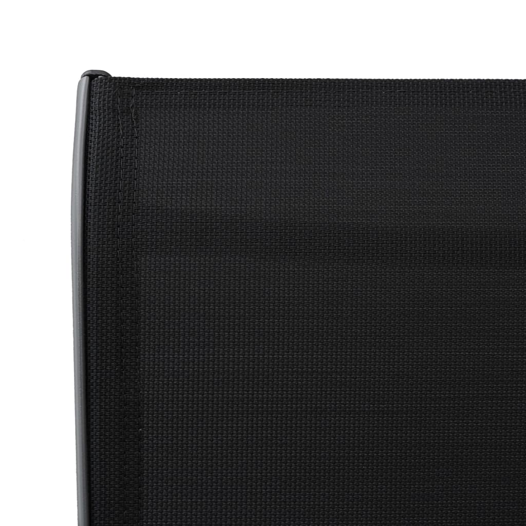 vidaXL Garten-Barstühle 2 Stk. Schwarz Textilene