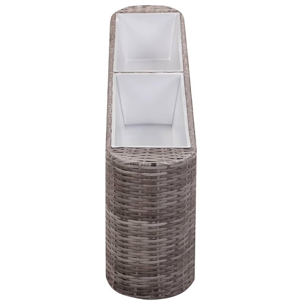 Garten-Hochbeet 120x24x40cm Poly Rattan Grau