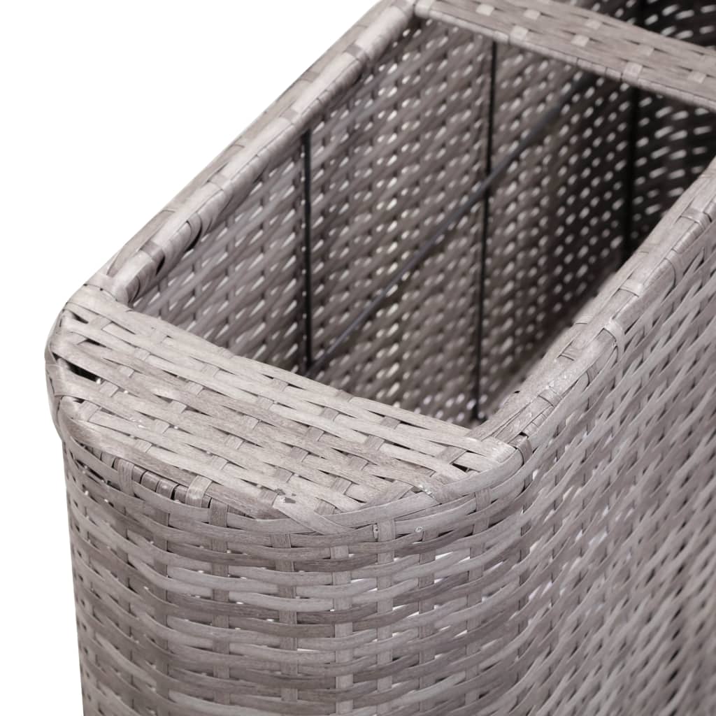 Garten-Hochbeet 120x24x40cm Poly Rattan Grau