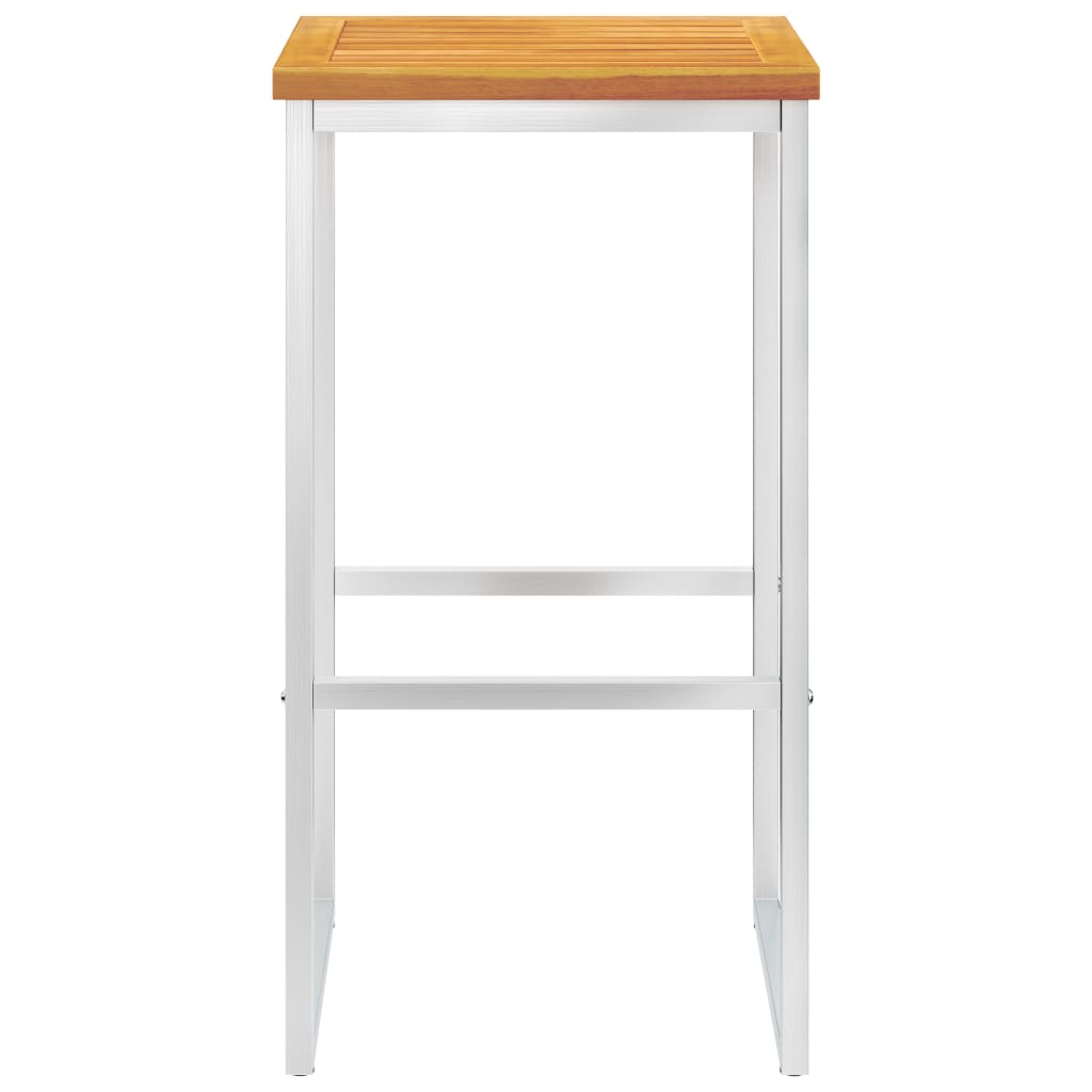 vidaXL Barhocker 2 Stk. Massivholz Akazie und Edelstahl