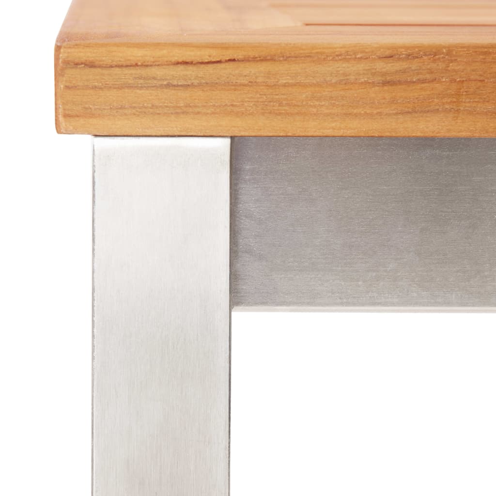 vidaXL Barhocker 2 Stk. Massivholz Akazie und Edelstahl