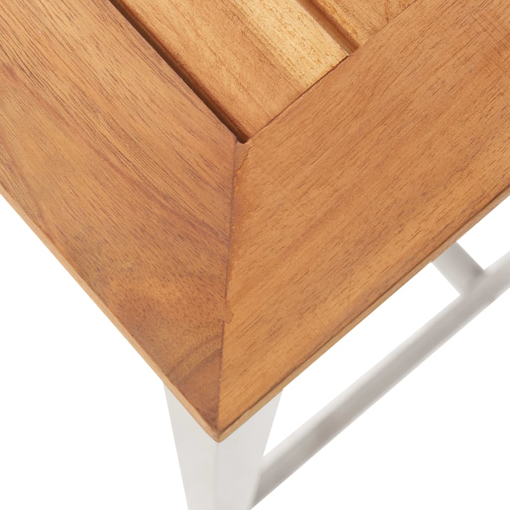 vidaXL Barhocker 2 Stk. Massivholz Akazie und Edelstahl